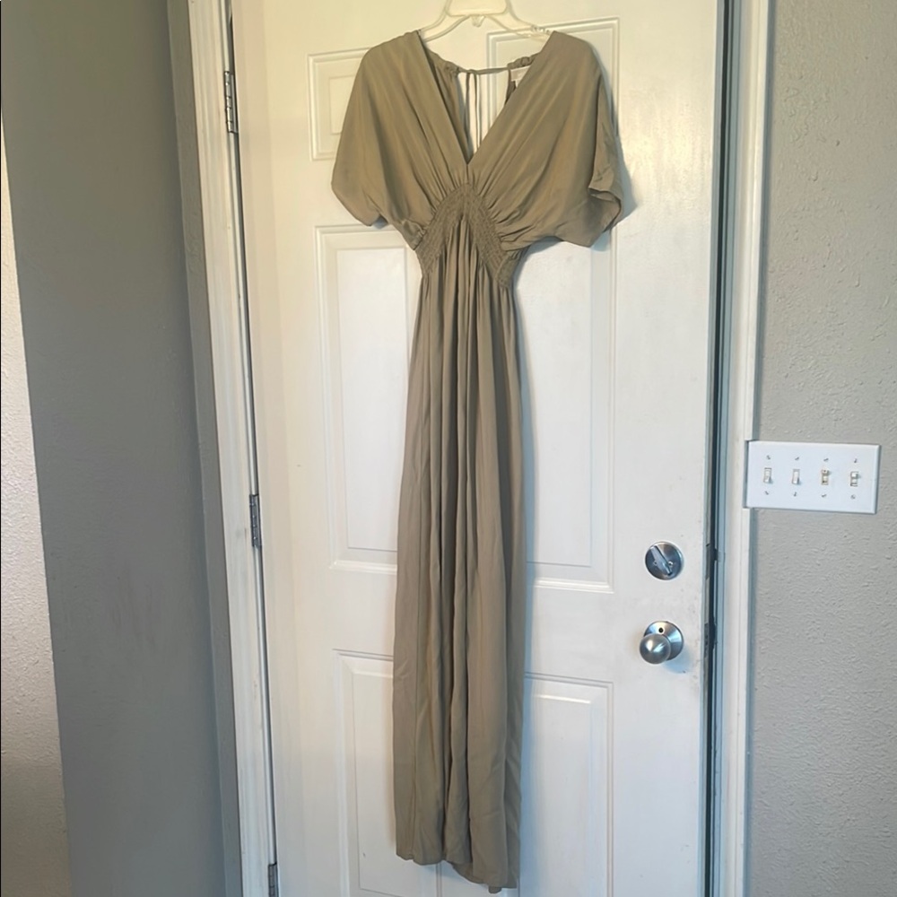 Elegant Olive Green Maxi Dress